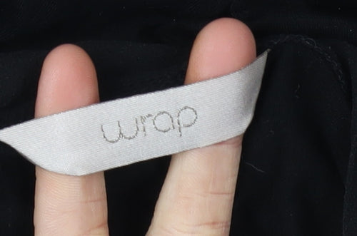 Wrap Women's Black Wrap Blouse, Size 16, Flared Sleeves