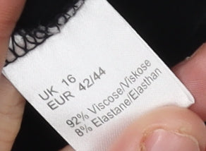 Wrap Women's Black Wrap Blouse, Size 16, Flared Sleeves