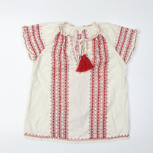 Monsoon Women's Ivory Tunic Blouse, Size 8, Bohemian Style