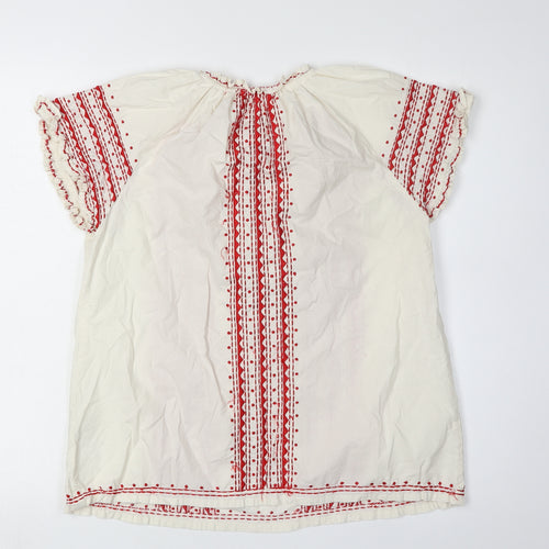 Monsoon Women's Ivory Tunic Blouse, Size 8, Bohemian Style