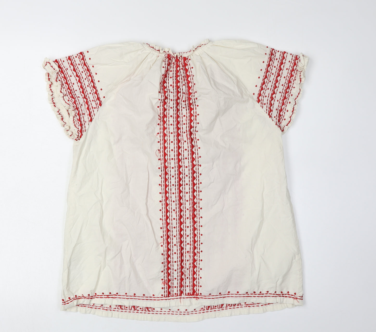 Monsoon Women's Ivory Tunic Blouse, Size 8, Bohemian Style