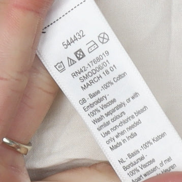 Monsoon Women's Ivory Tunic Blouse, Size 8, Bohemian Style