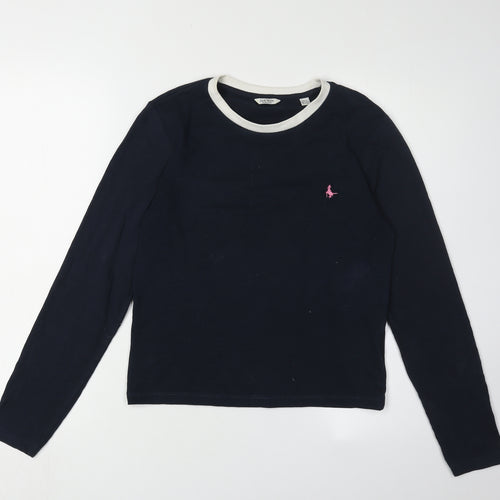 Jack Wills Women's Black Ringer T-Shirt Size 10