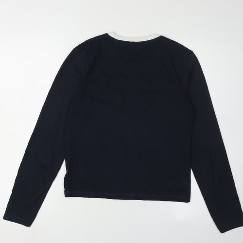 Jack Wills Women's Black Ringer T-Shirt Size 10