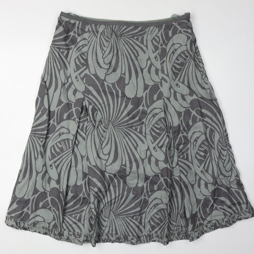 Marks and Spencer Grey A-Line Geometric Skirt, Size 16