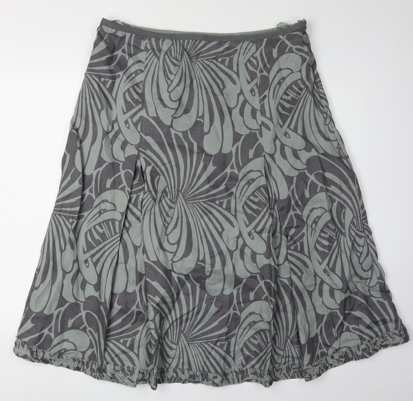 Marks and Spencer Grey A-Line Geometric Skirt, Size 16