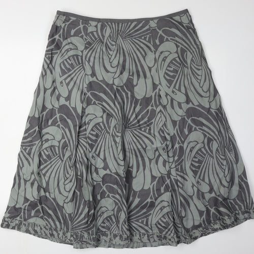 Marks and Spencer Grey A-Line Geometric Skirt, Size 16