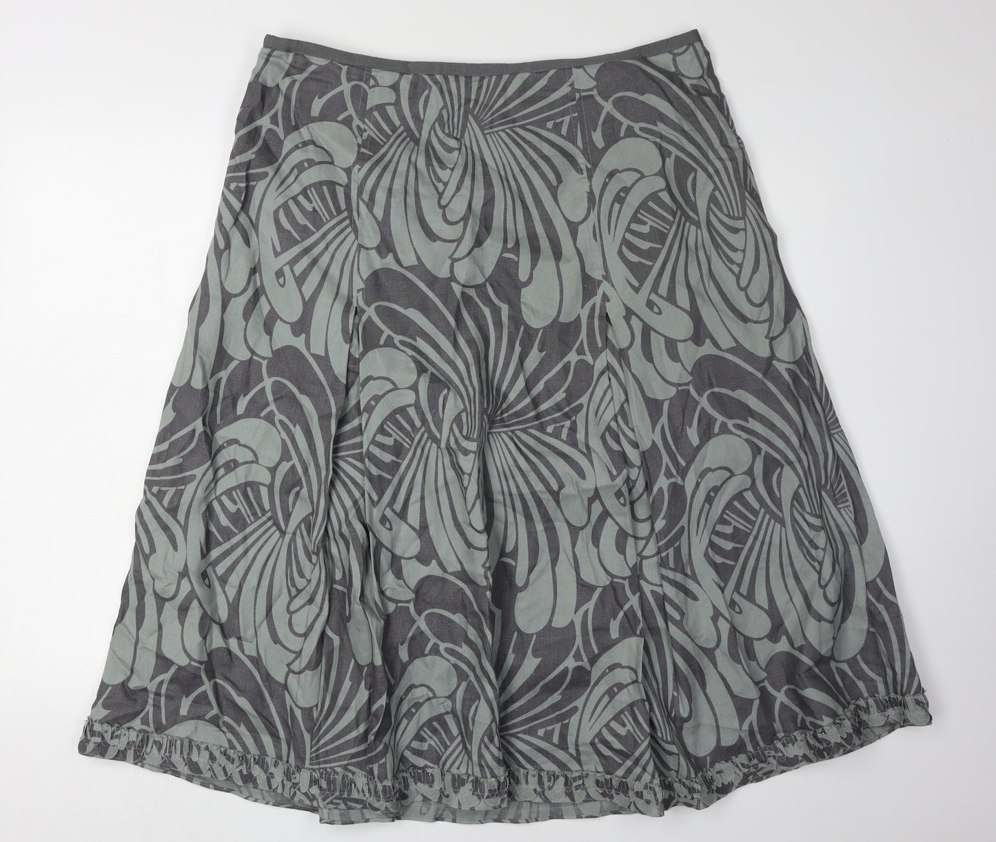 Marks and Spencer Grey A-Line Geometric Skirt, Size 16