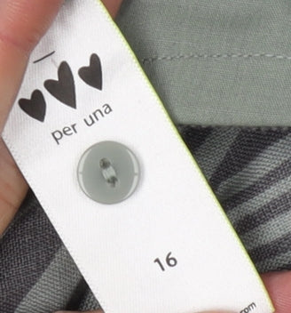 Marks and Spencer Grey A-Line Geometric Skirt, Size 16