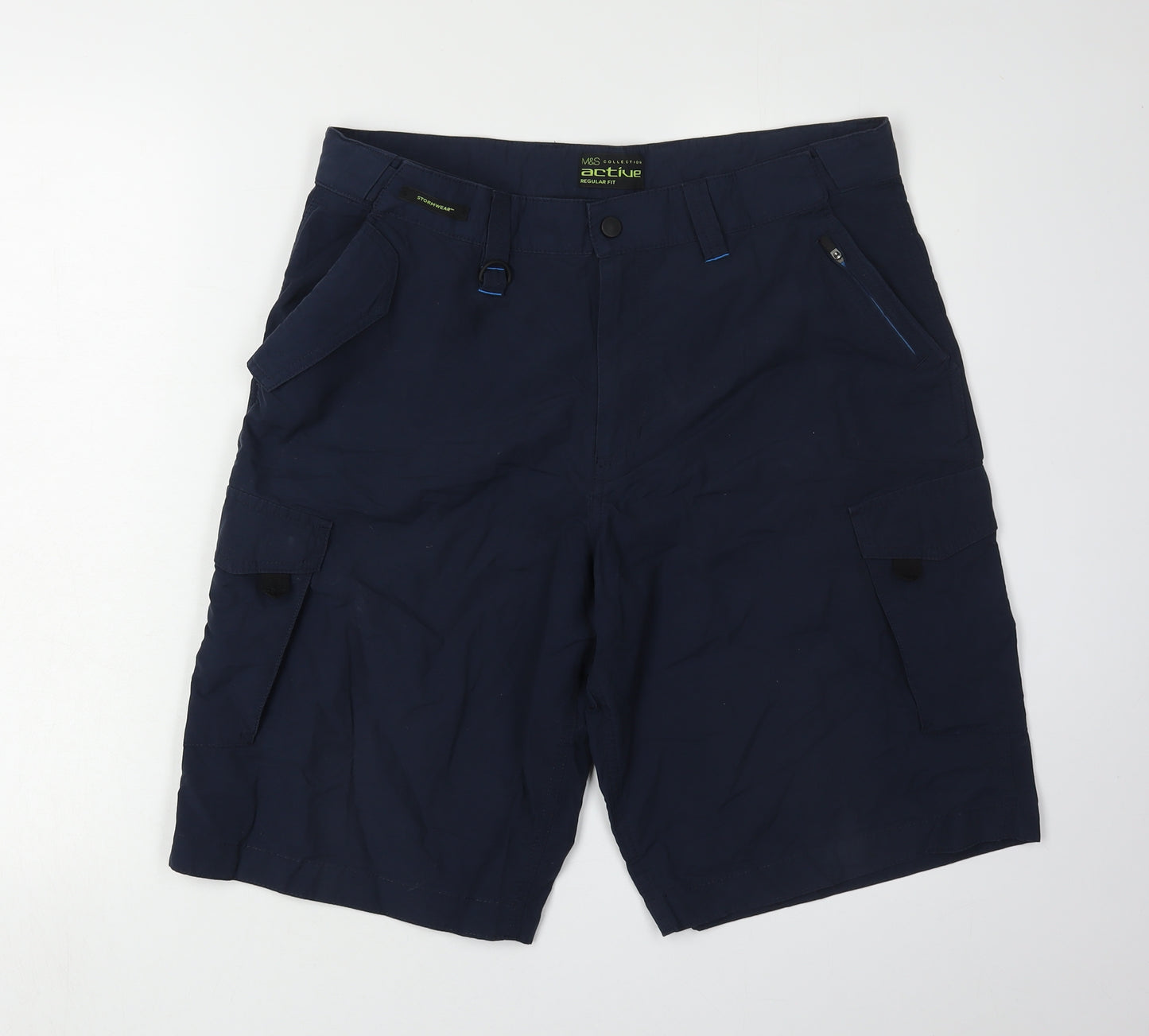Marks and Spencer Men's Blue Athletic Shorts Size L