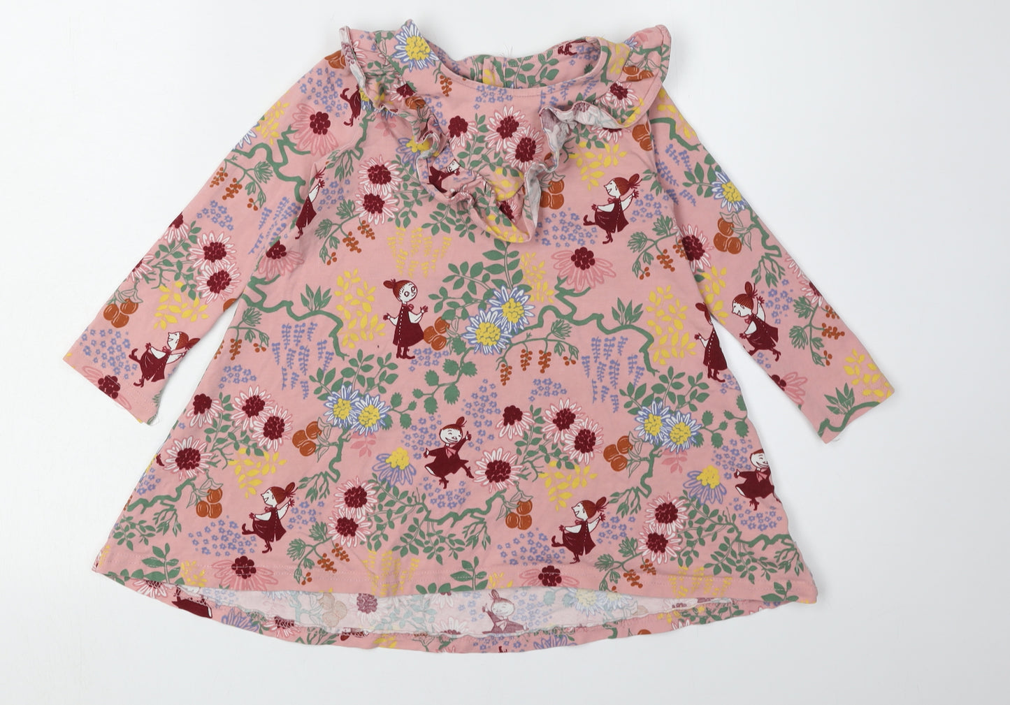 Moomin Girls Pink Floral A-Line Dress, 4 Years, Casual Style