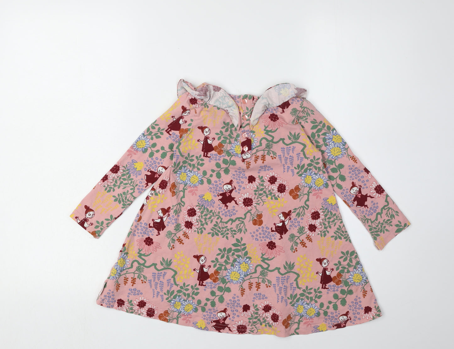 Moomin Girls Pink Floral A-Line Dress, 4 Years, Casual Style