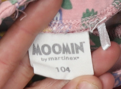 Moomin Girls Pink Floral A-Line Dress, 4 Years, Casual Style