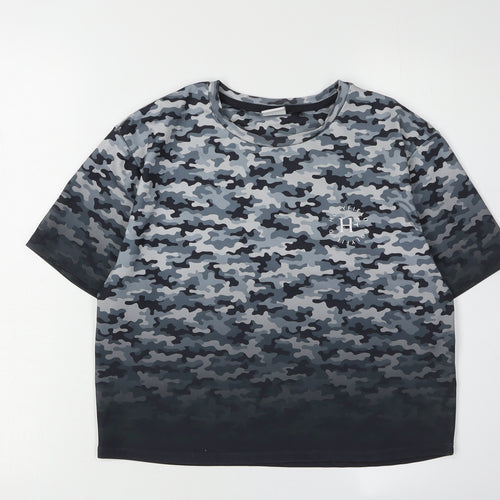 Holyfield Girls' Grey Camouflage T-Shirt L Basic Style