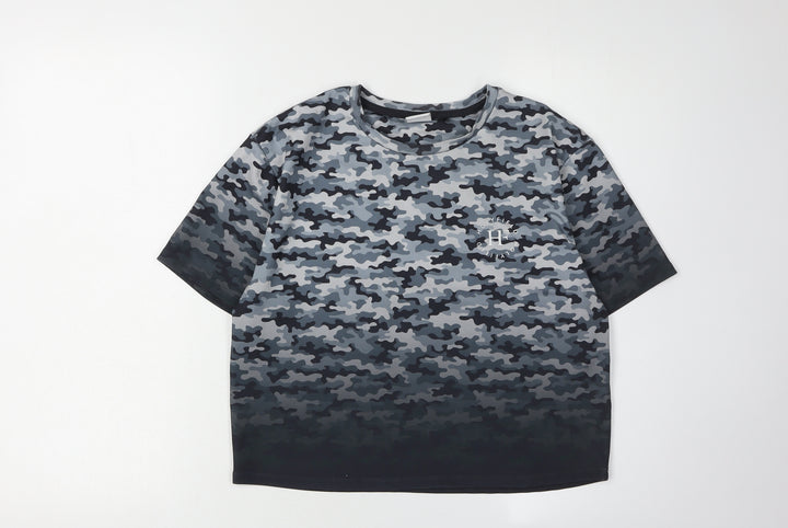 Holyfield Girls' Grey Camouflage T-Shirt L Basic Style