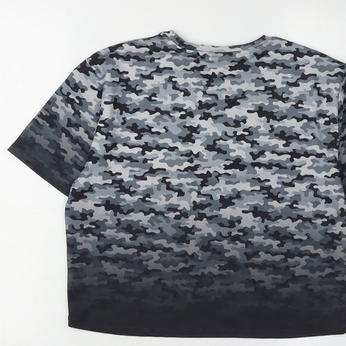 Holyfield Girls' Grey Camouflage T-Shirt L Basic Style