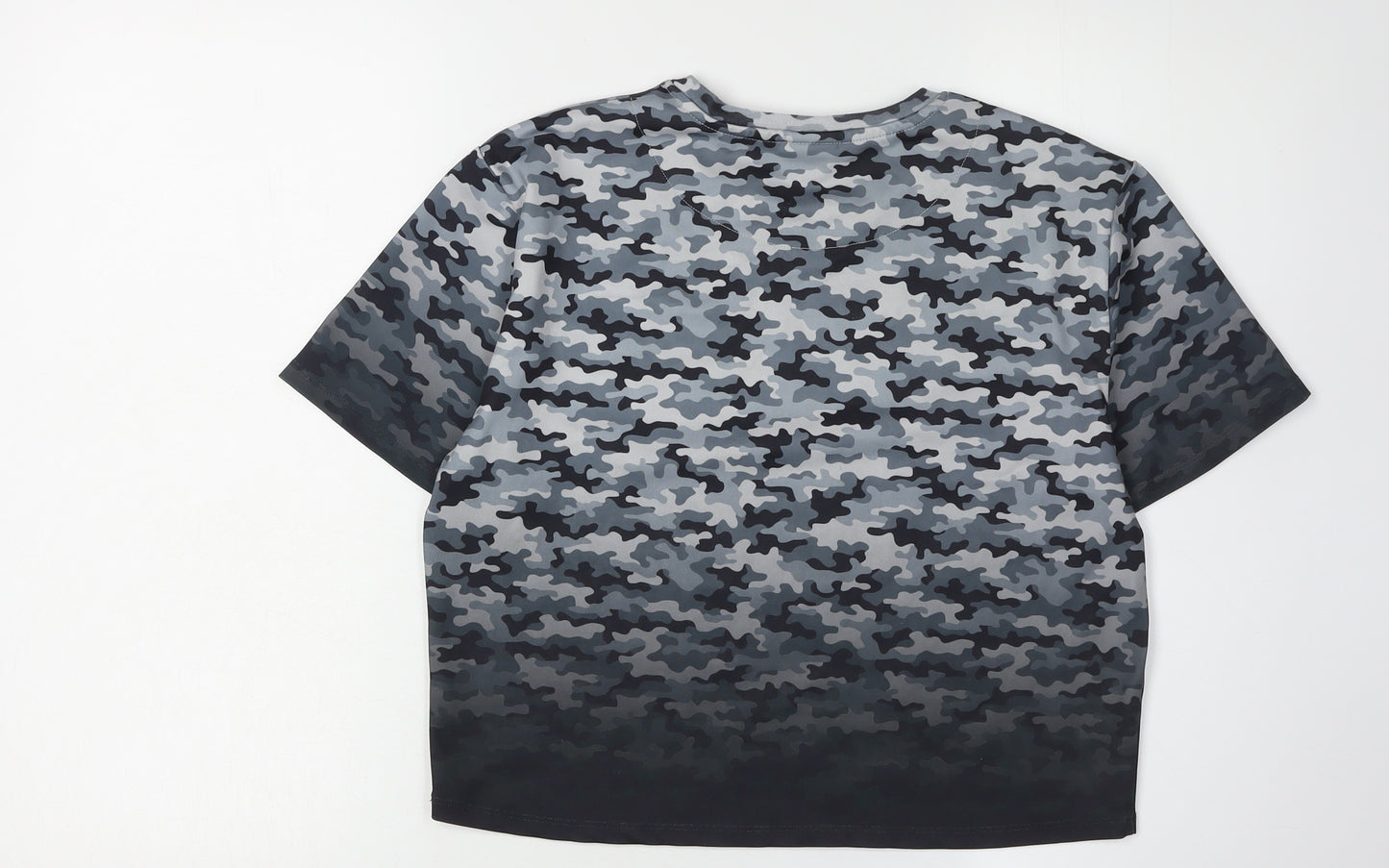 Holyfield Girls' Grey Camouflage T-Shirt L Basic Style
