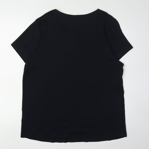 MAINE Black Women's Crochet Accented T-Shirt Size 20