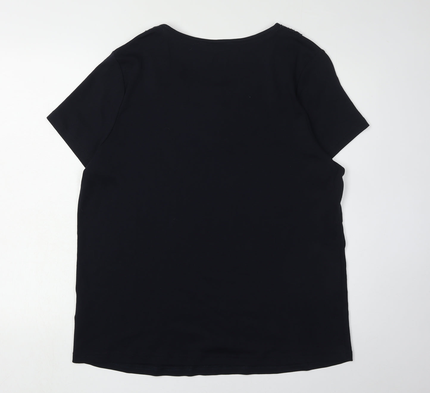 MAINE Black Women's Crochet Accented T-Shirt Size 20