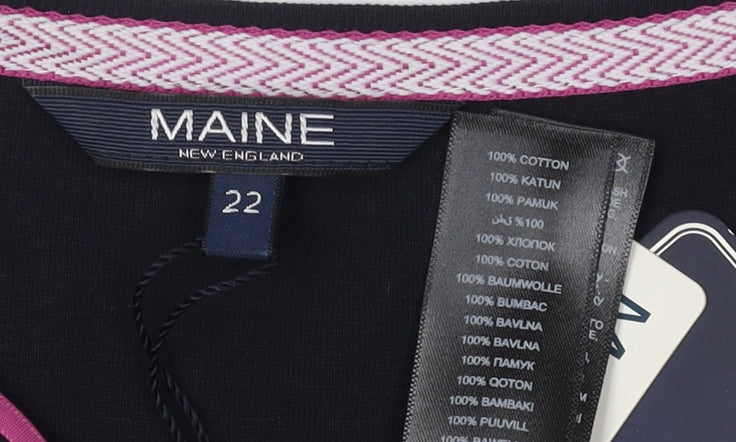 MAINE Black Women's Crochet Accented T-Shirt Size 20