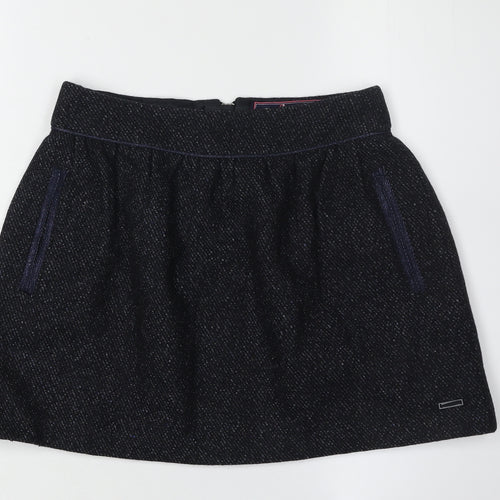 Superdry Women's Black Tweed Skirt S with Pockets
