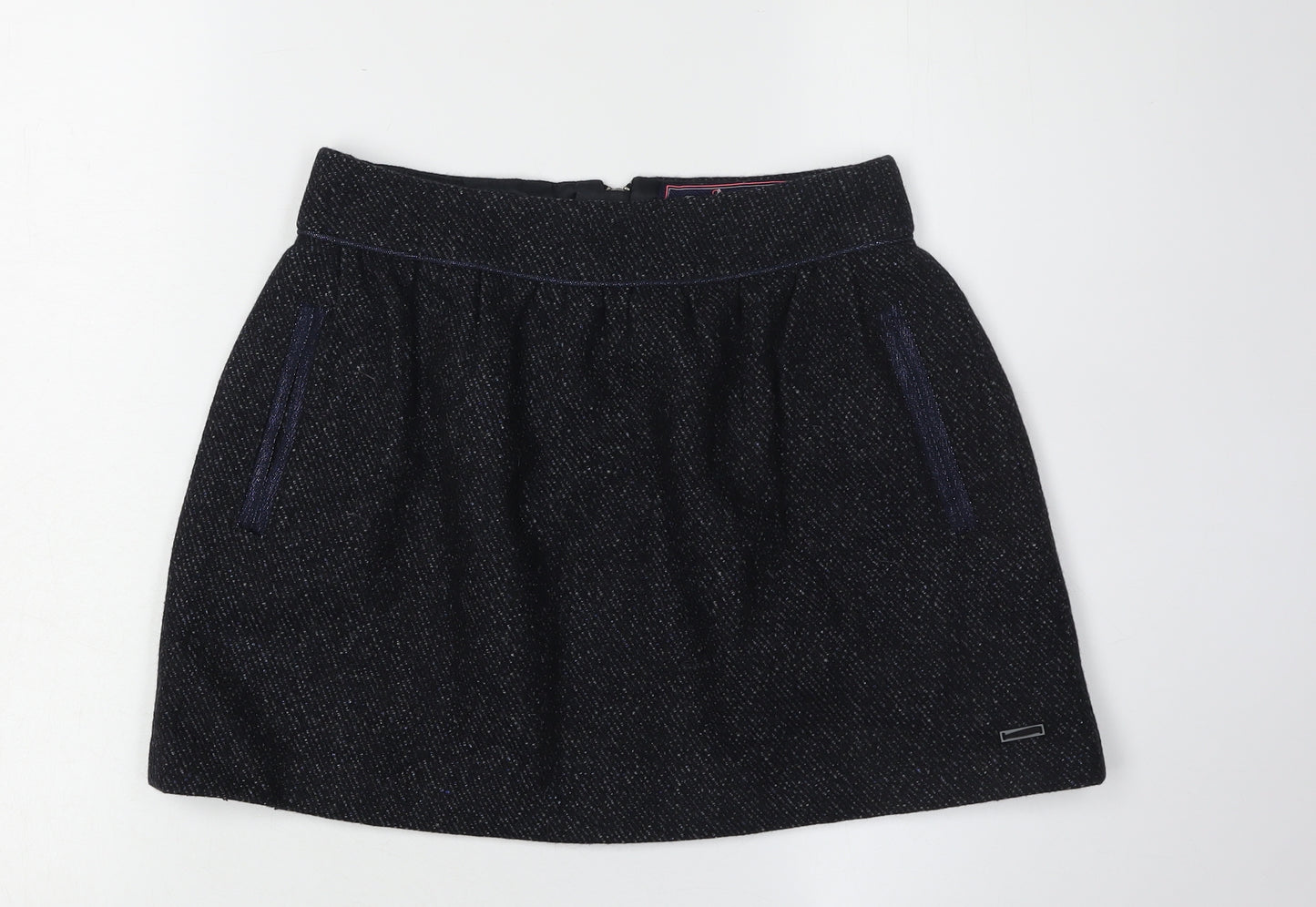 Superdry Women's Black Tweed Skirt S with Pockets