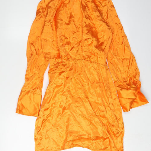 ZARA Women's Orange Shirt Dress, Size S, Casual Style