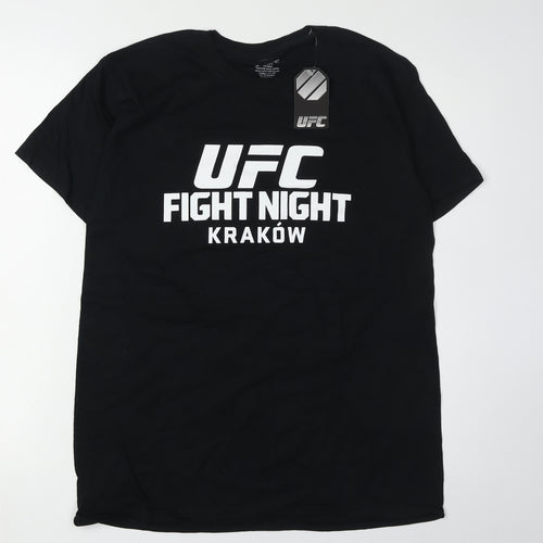 UFC Men's Black Fight Night T-Shirt, Size M, Sports Style
