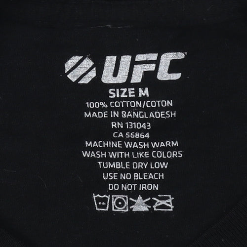 UFC Men's Black Fight Night T-Shirt, Size M, Sports Style