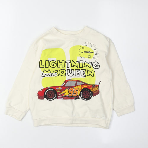 George Boys Lightning McQueen White Pullover Sweatshirt 2-3Y