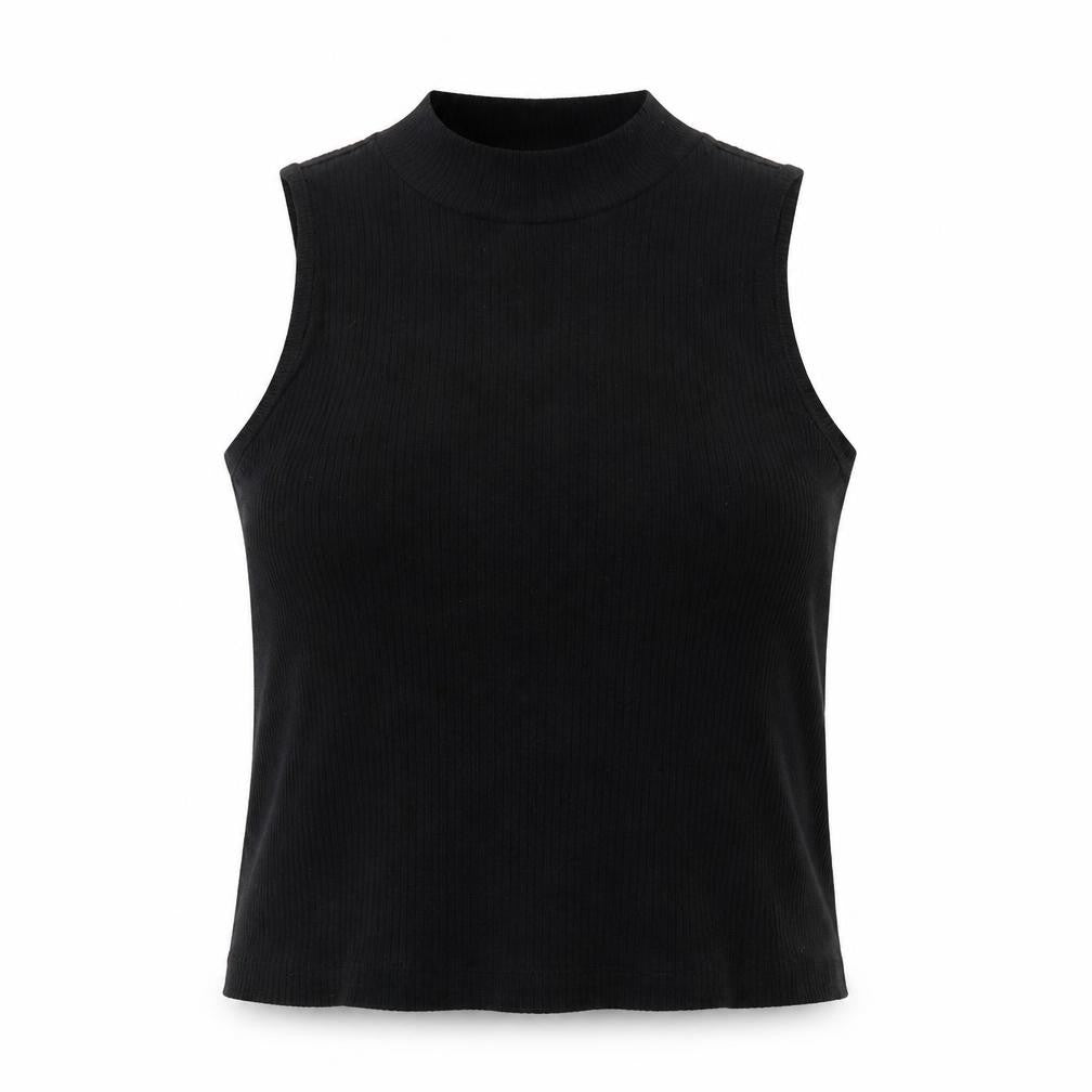 Front view of Old Navy Women's Black Mock Neck Tank Top L