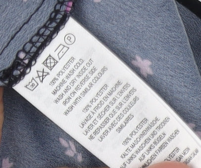 French Connection Women's Black Floral XS Wrap Blouse