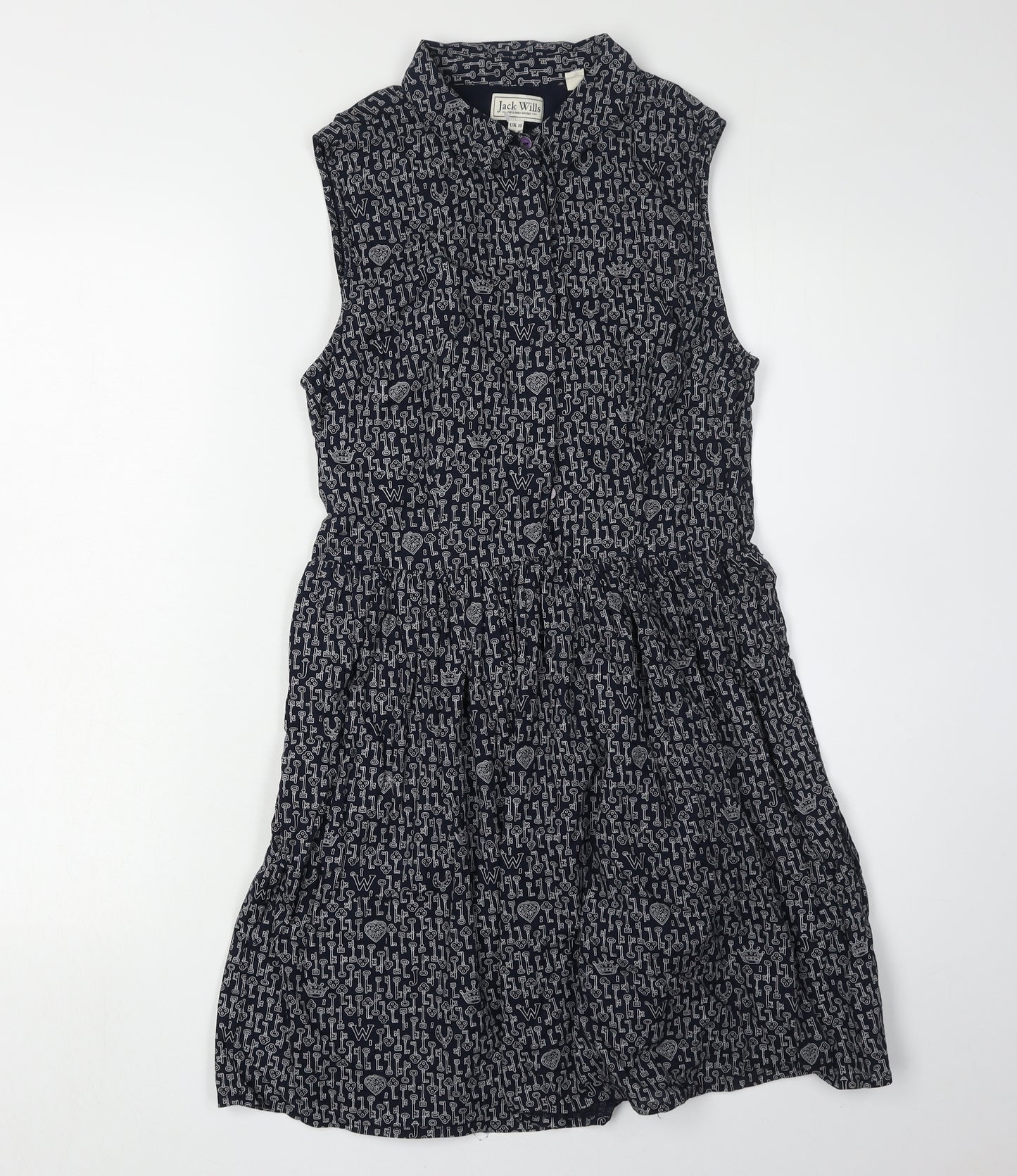 Jack Wills Women's Black Sleeveless Collared Dress