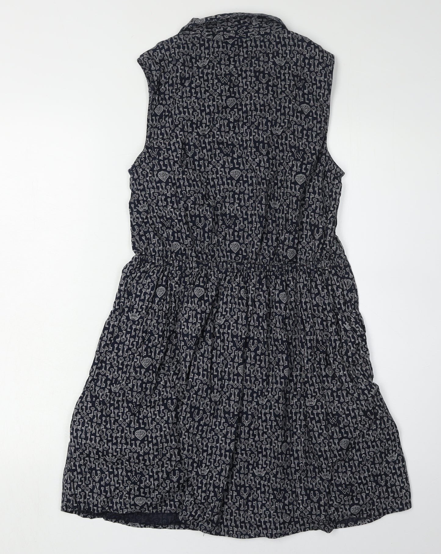 Jack Wills Women's Black Sleeveless Collared Dress