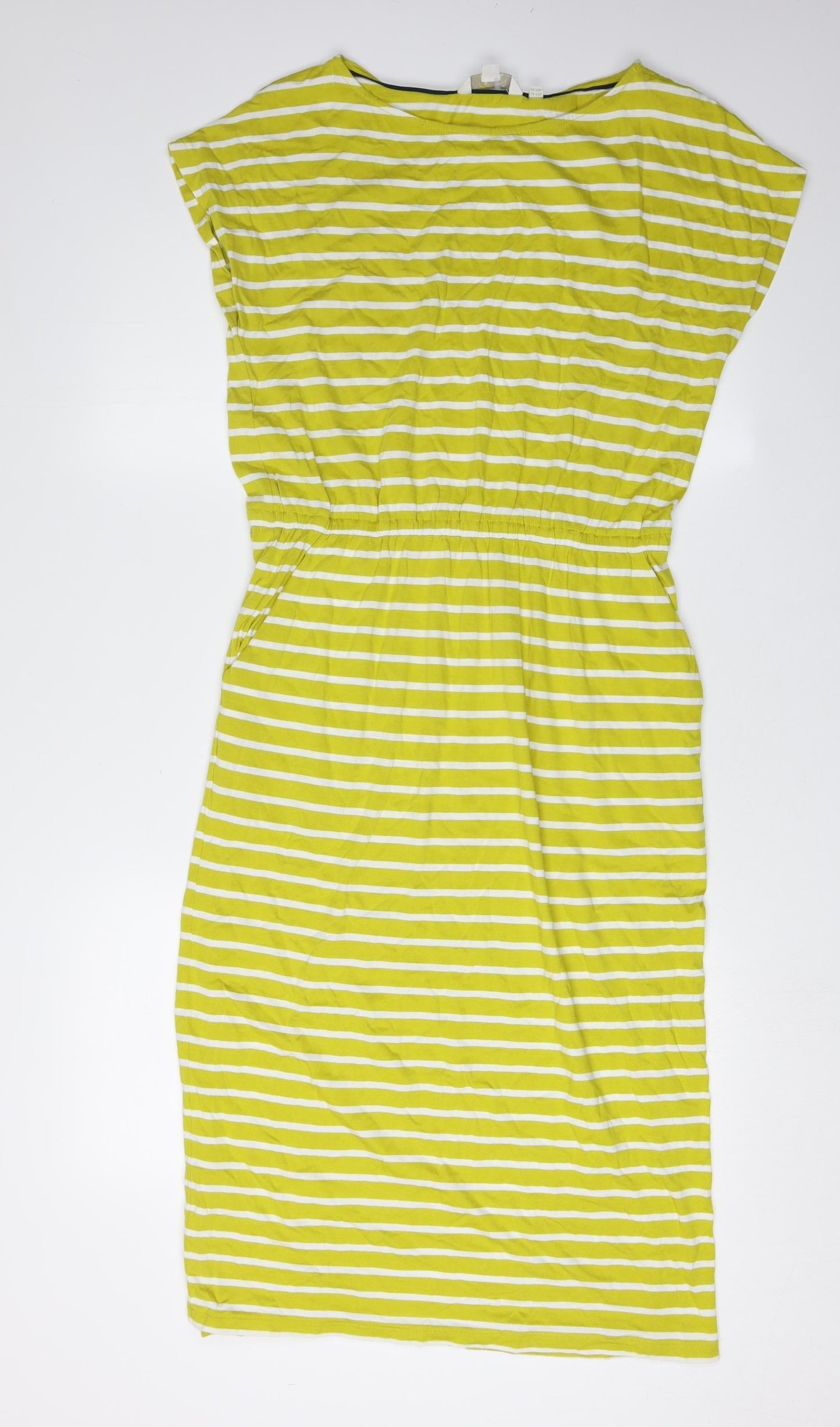Boden Women's Yellow Shift Dress, Size 12, Striped