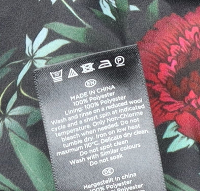 Hobbs Women's Black Floral Midi A-Line Dress Size 18