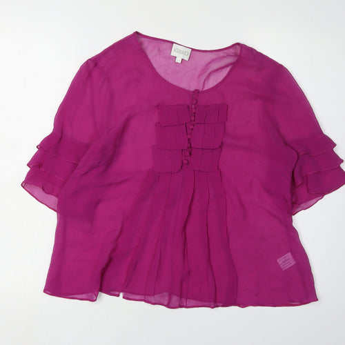 Kaliko Women's Purple Blouse, Size 14, Button Accent