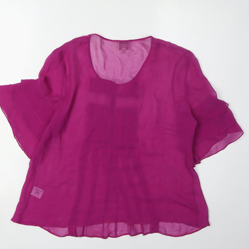 Kaliko Women's Purple Blouse, Size 14, Button Accent