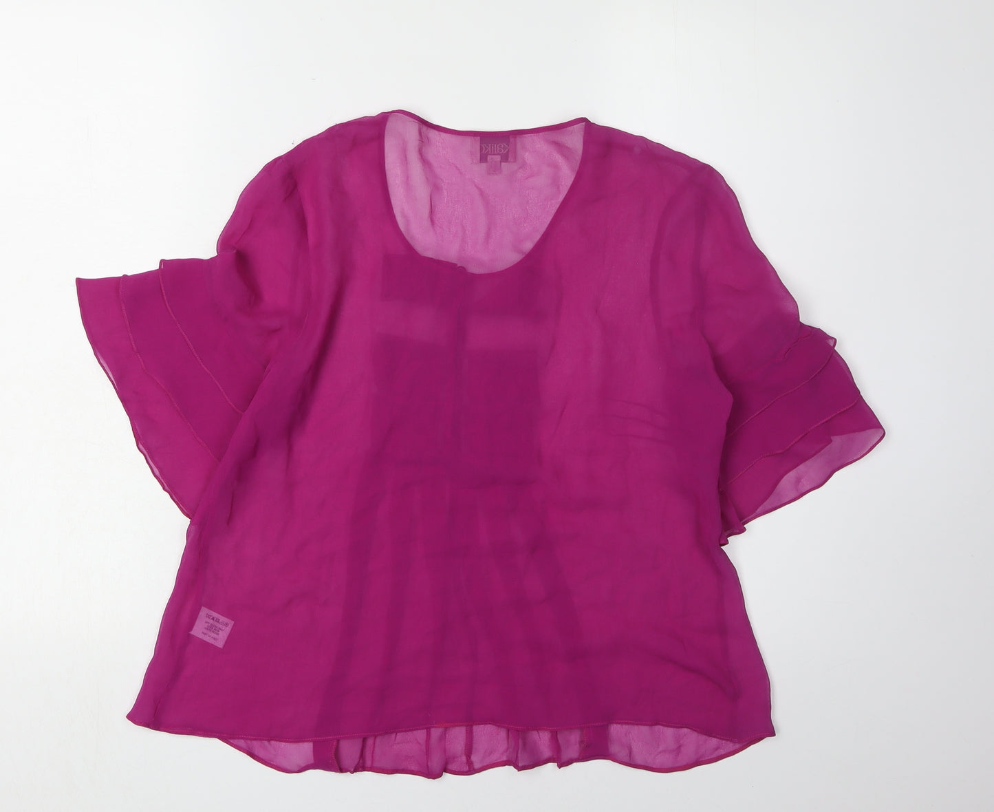 Kaliko Women's Purple Blouse, Size 14, Button Accent