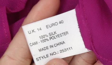 Kaliko Women's Purple Blouse, Size 14, Button Accent