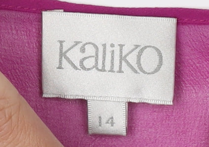 Kaliko Women's Purple Blouse, Size 14, Button Accent