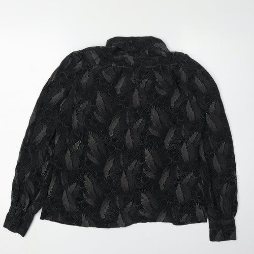 Ted Baker Womens Black Silk Collared Blouse M