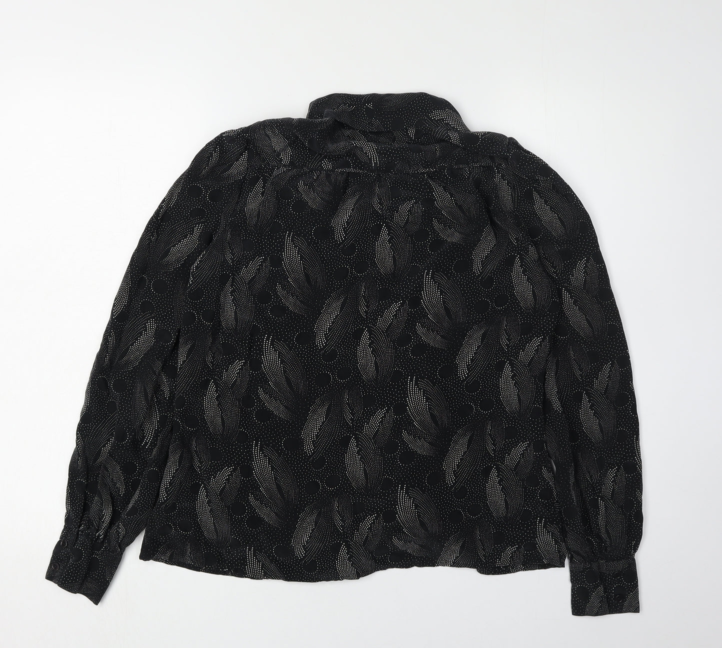 Ted Baker Womens Black Silk Collared Blouse M