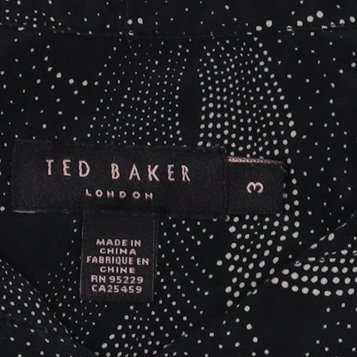 Ted Baker Womens Black Silk Collared Blouse M