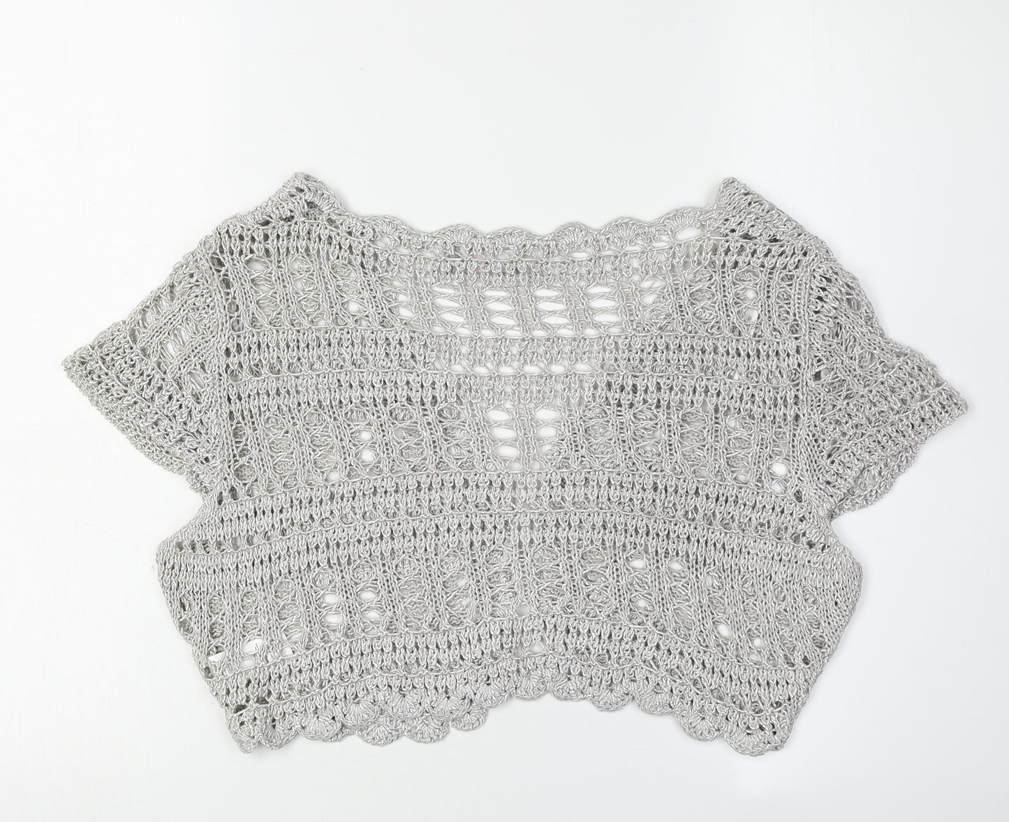 Per Una Women's Grey Open-Knit Shrug, Size 16
