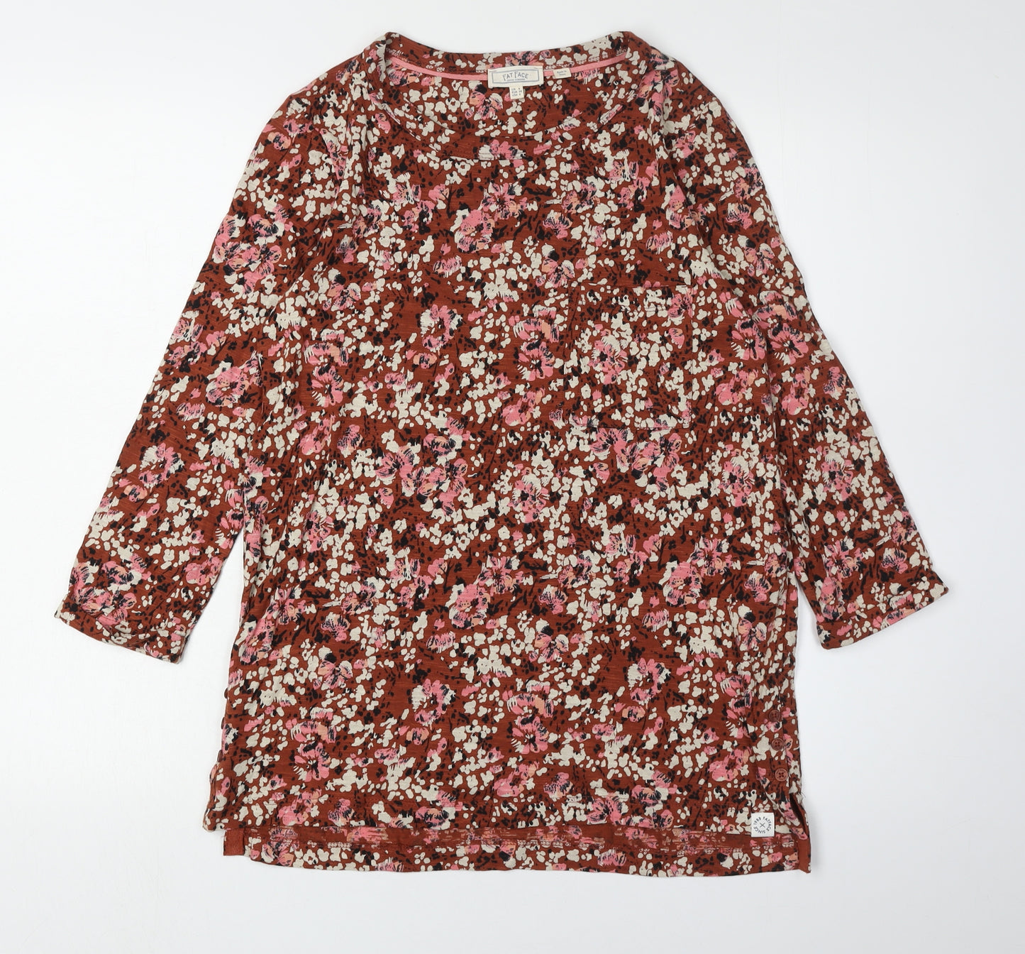 Fat Face Women's Floral 3/4 Sleeve Tunic Top UK 8