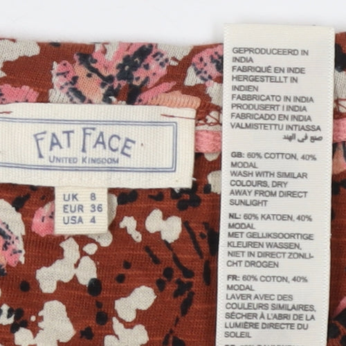 Fat Face Women's Floral 3/4 Sleeve Tunic Top UK 8