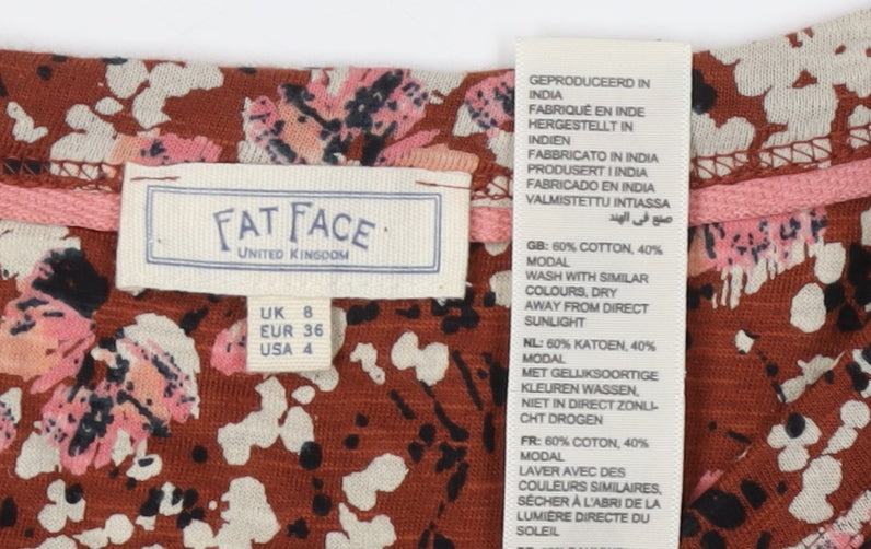 Fat Face Women's Floral 3/4 Sleeve Tunic Top UK 8
