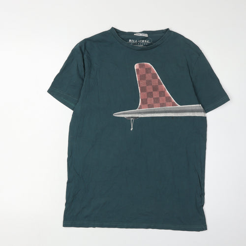 Billabong Men's Green Graphic Print T-Shirt Size 16