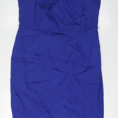 Coast Women's Blue Bodycon Halter Midi Dress, Size 18